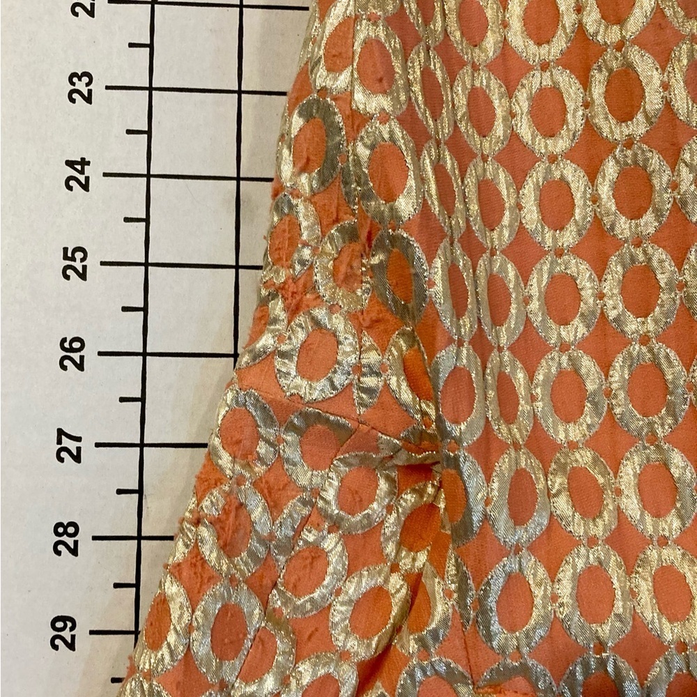 J. Crew Women’s Size 8 Gold/Salmon Patterned Trouser Pants - Picture 9 of 9
